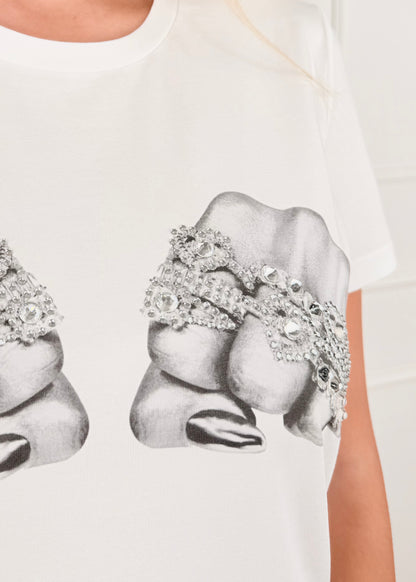 N56006 - BREND T-SHIRT ANELLI STRASS
