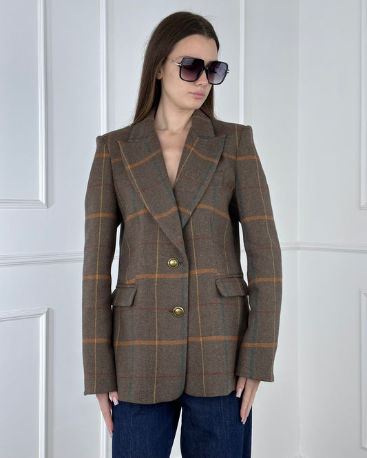 W25JB35 - TENSIONE IN GIACCA CHECK MISTO LANA