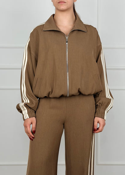 26B4050 - BOMBER CON BANDE SULLE MANICHE