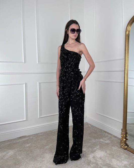 F60166 - BREND PANTALONE IN VELLUTO CON MICRO PAILLETTES