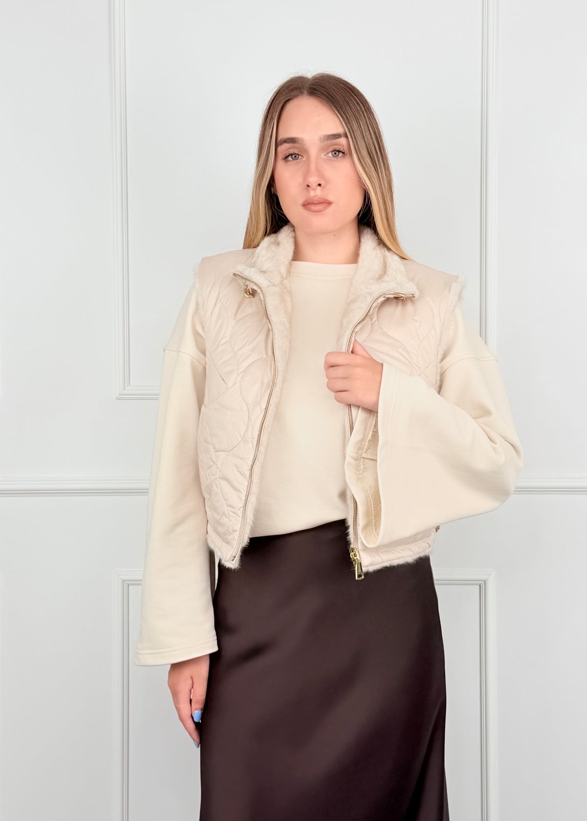 GILET DOUBLE FACE - GILET DOUBLE FACE TRAPUNTATO
