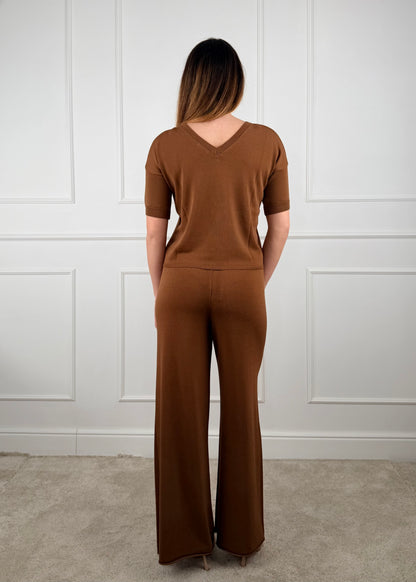 I92618 - BREND PANTALONE PALAZZO IN FILO DI VISCOSA