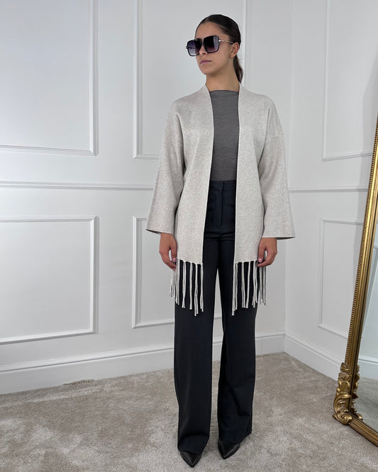 DL7296 MANTELLA/CARDIGAN CON FRANGE