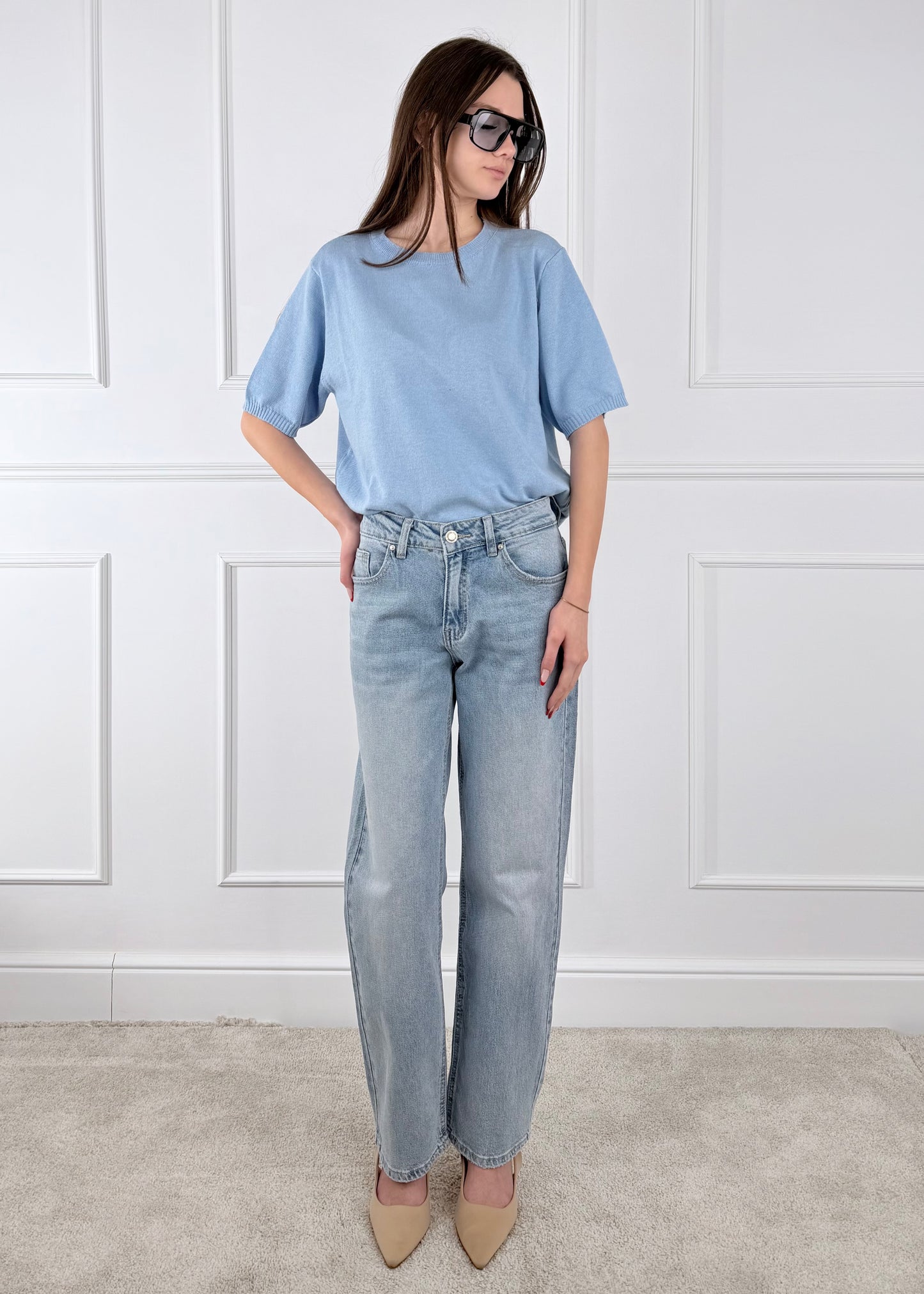 A455314 BREND DENIM CON FIOCCO SANGALLO