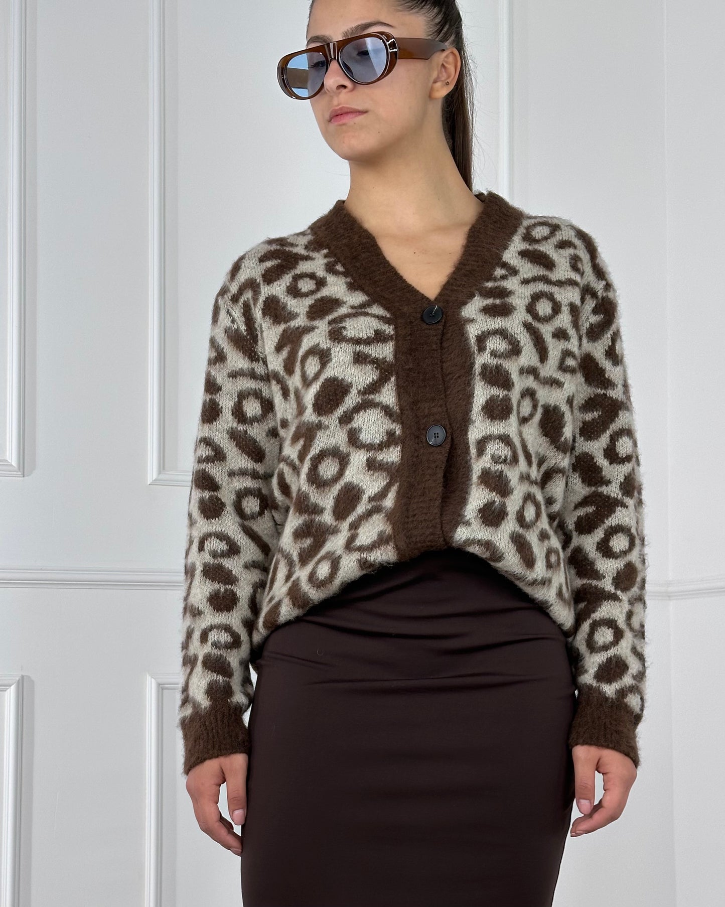 L102578 - BREND CARDIGAN FANTASIA ANIMALIER