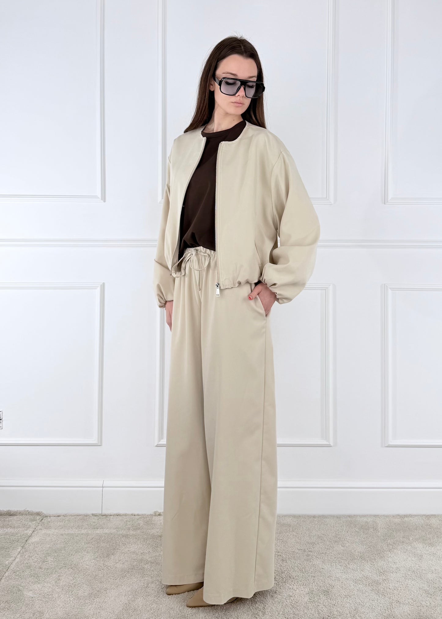 28129 COMPLETO BOMBER E PANTALONE PALAZZO