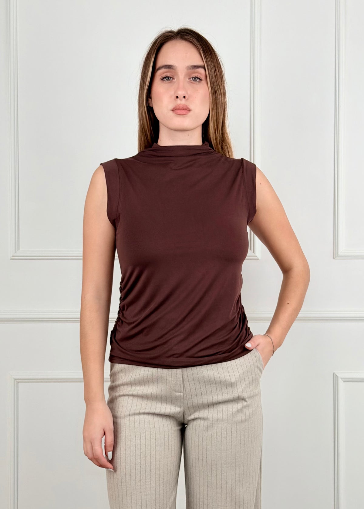BI26614 - BI26614 MAGLIA CON DRAPPEGGIO LATERALE