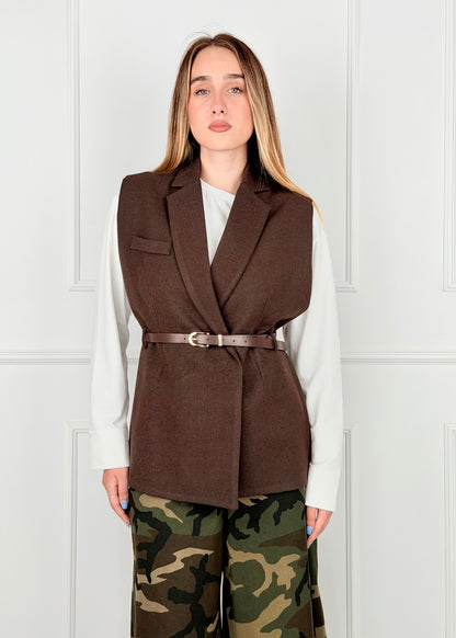 U19155 - BREND GILET CON CINTURA