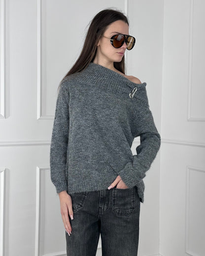 MB1001 - MY-D MAGLIA MISTO LANA SCOLLO SHIFFER