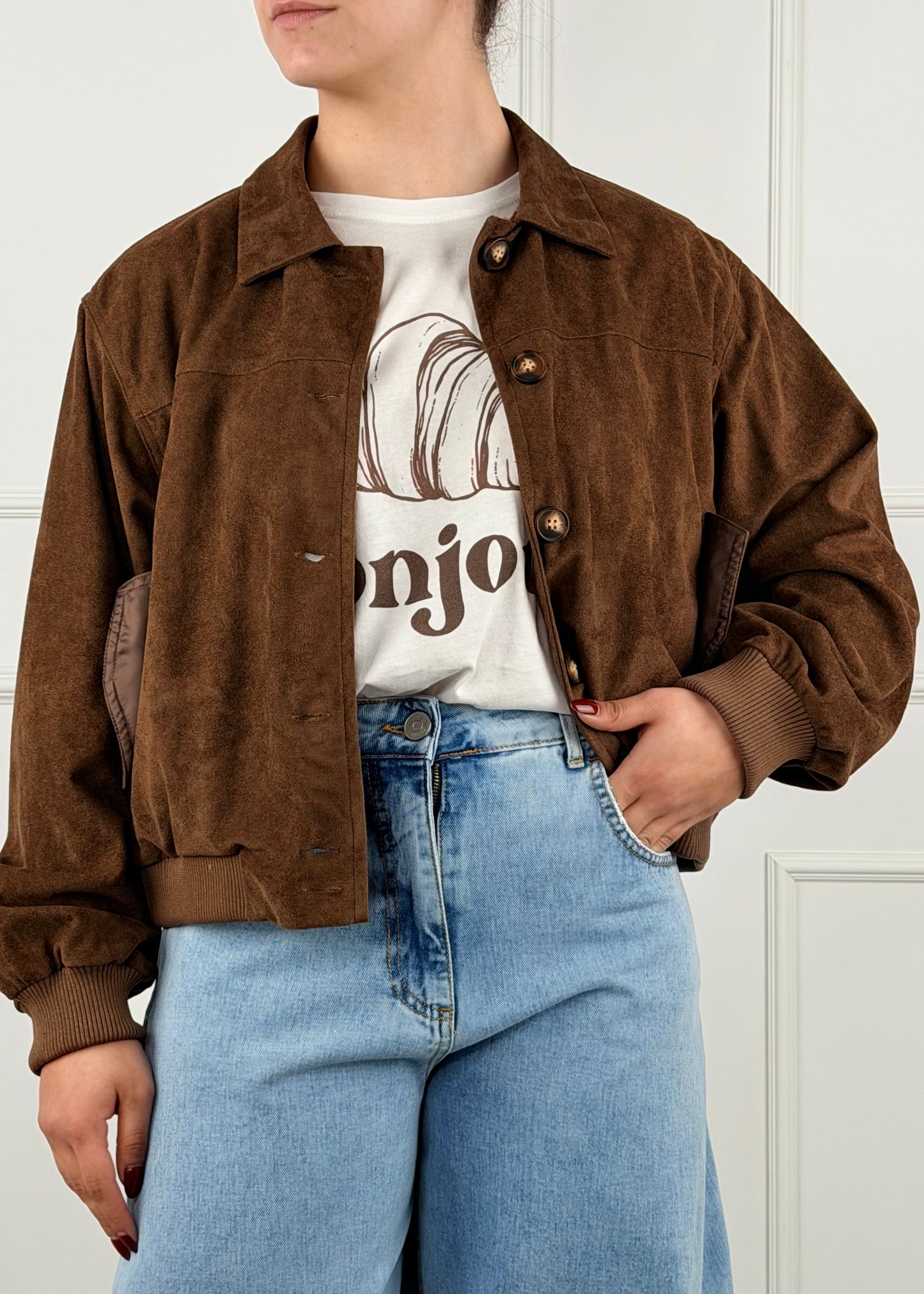 I9823 - BREND BOMBER EFFETTO SUEDE