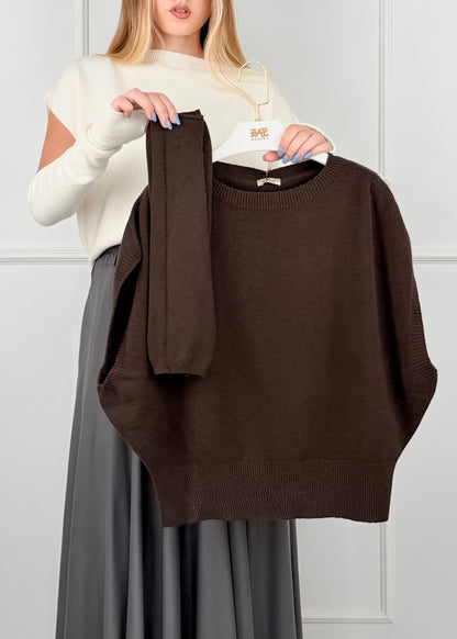 I92852M - BREND MAGLIA KIMONO CON MANICOTTI
