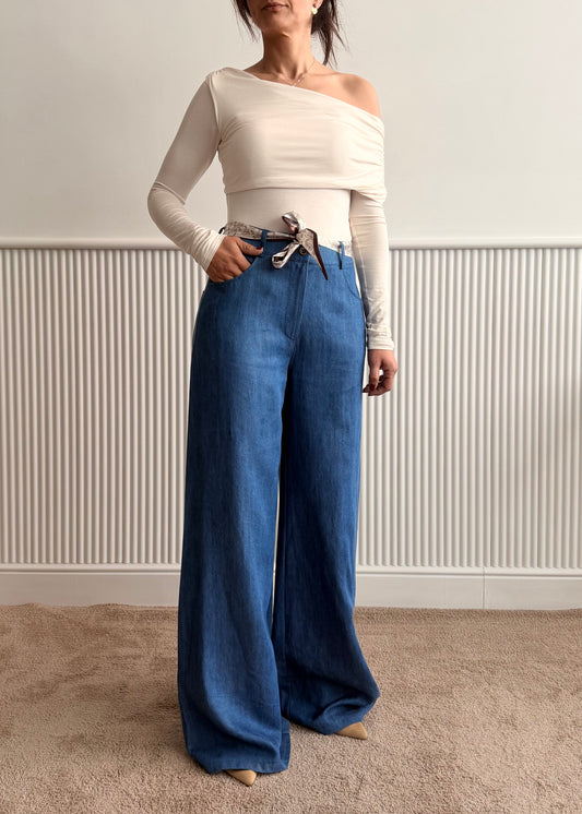 C26863C - BREND PANTALONE PALAZZO CHAMBRY