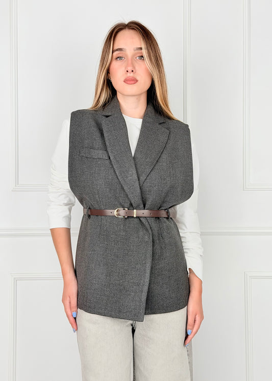U19155 - BREND GILET CON CINTURA