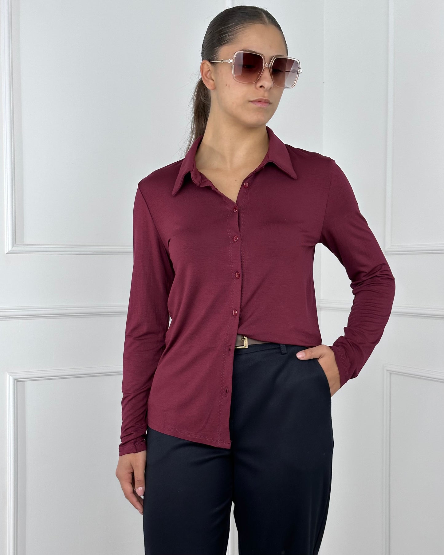 26611 - CAMICIA IN JERSEY DI VISCOSA