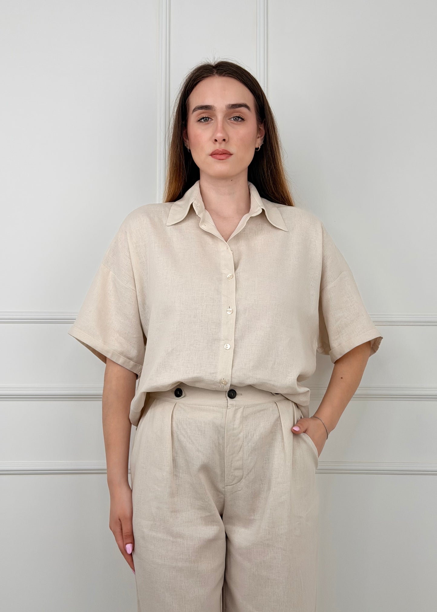 U191184 - BREND CAMICIA KIMONO MISTO LINO E VISCOSA