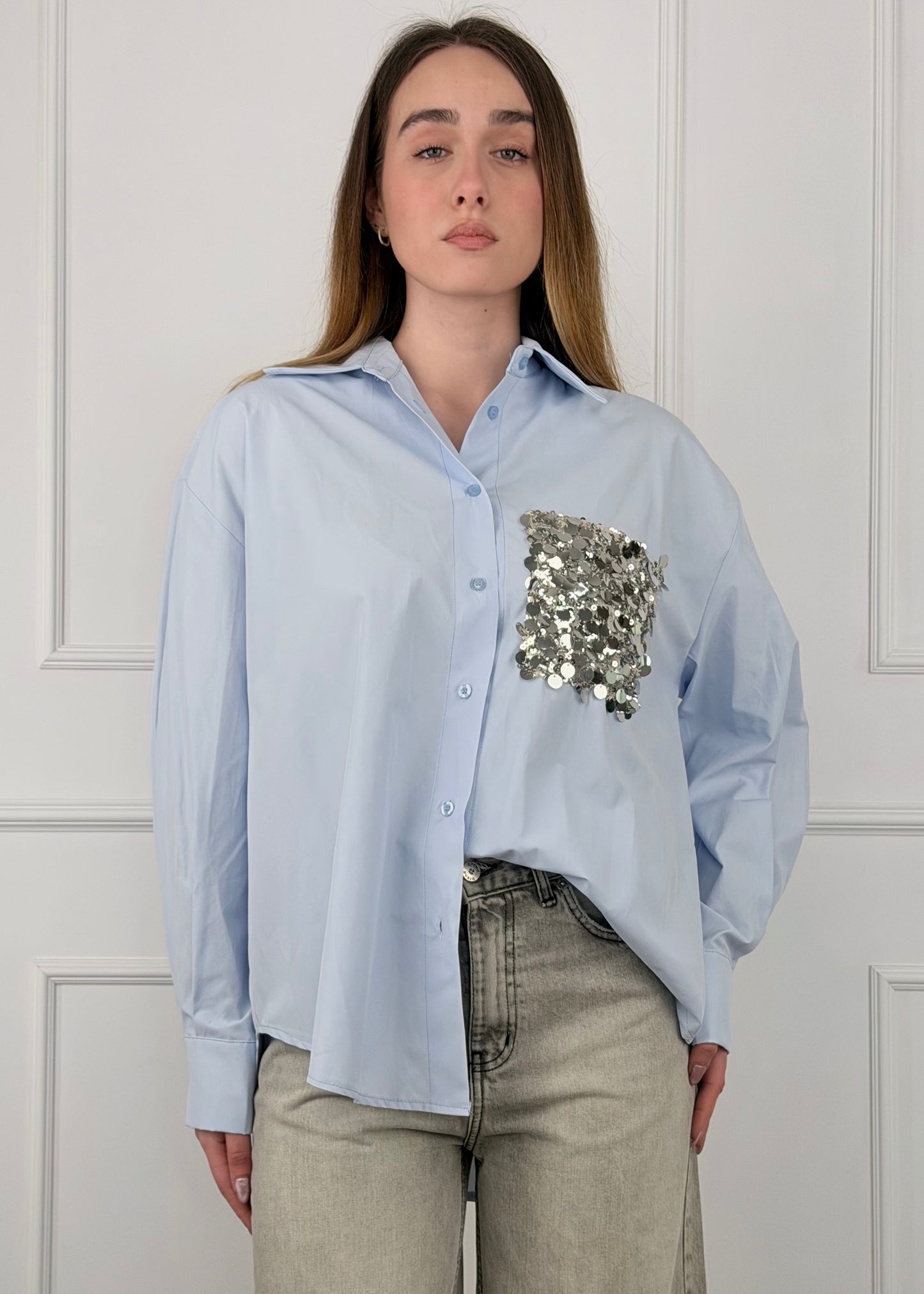 PE260048U - TENSIONE IN CAMICIA TASCA PAILLETTES