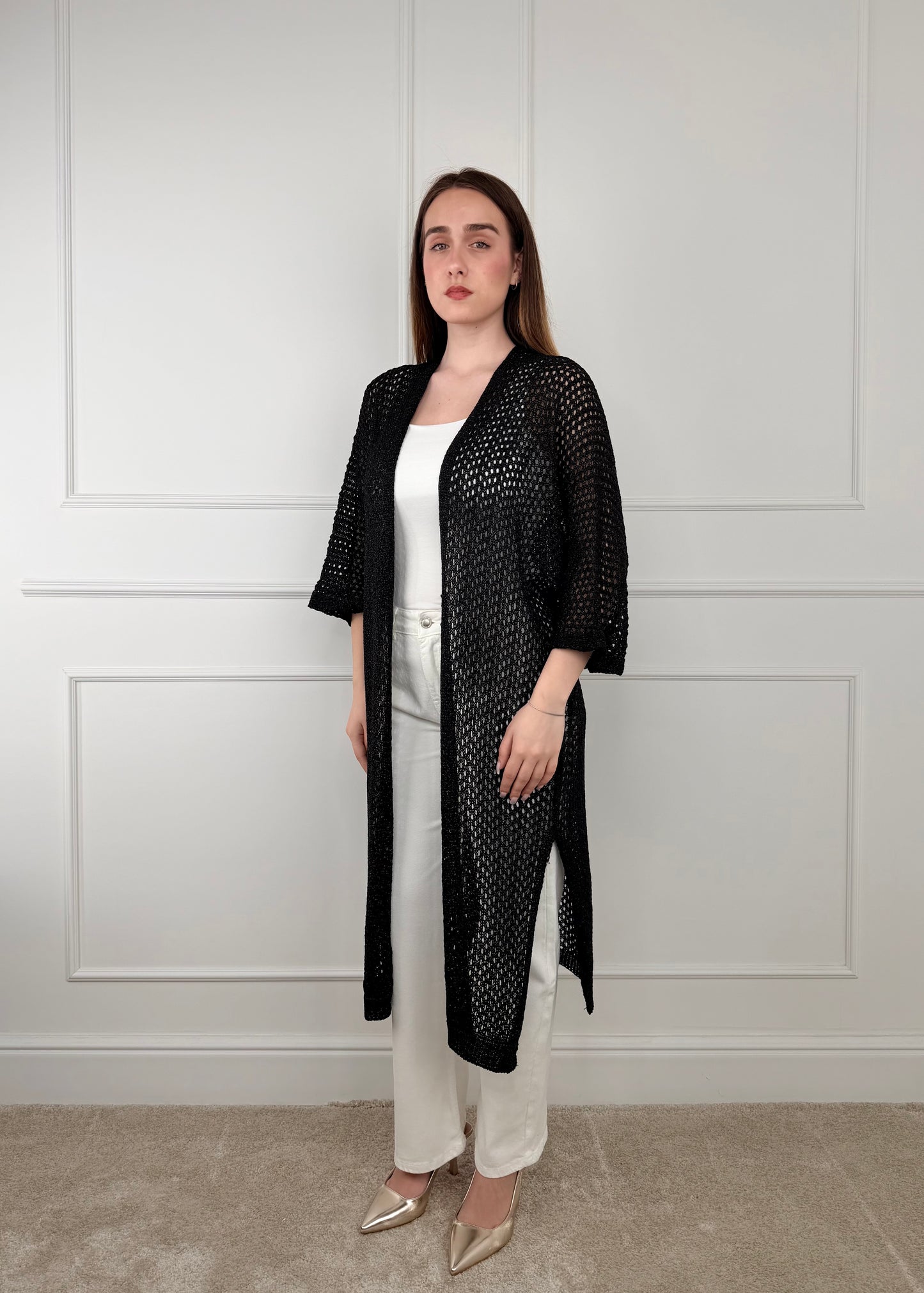 Y22159 - KIMONO CON FILO DI LUREX