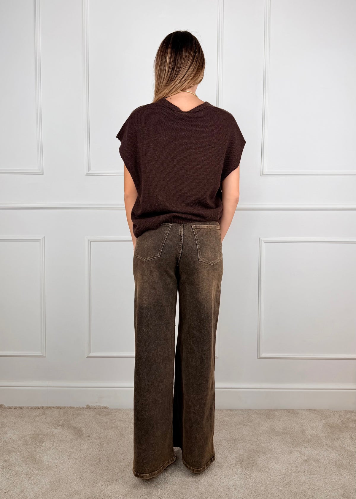 60119WF26 - GIORGIA & J.  DENIM WIDE LEG A VITA ALTA
