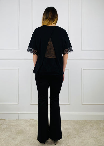 28377 - T-SHIRT APERTURA SUL RETRO CON PIZZO