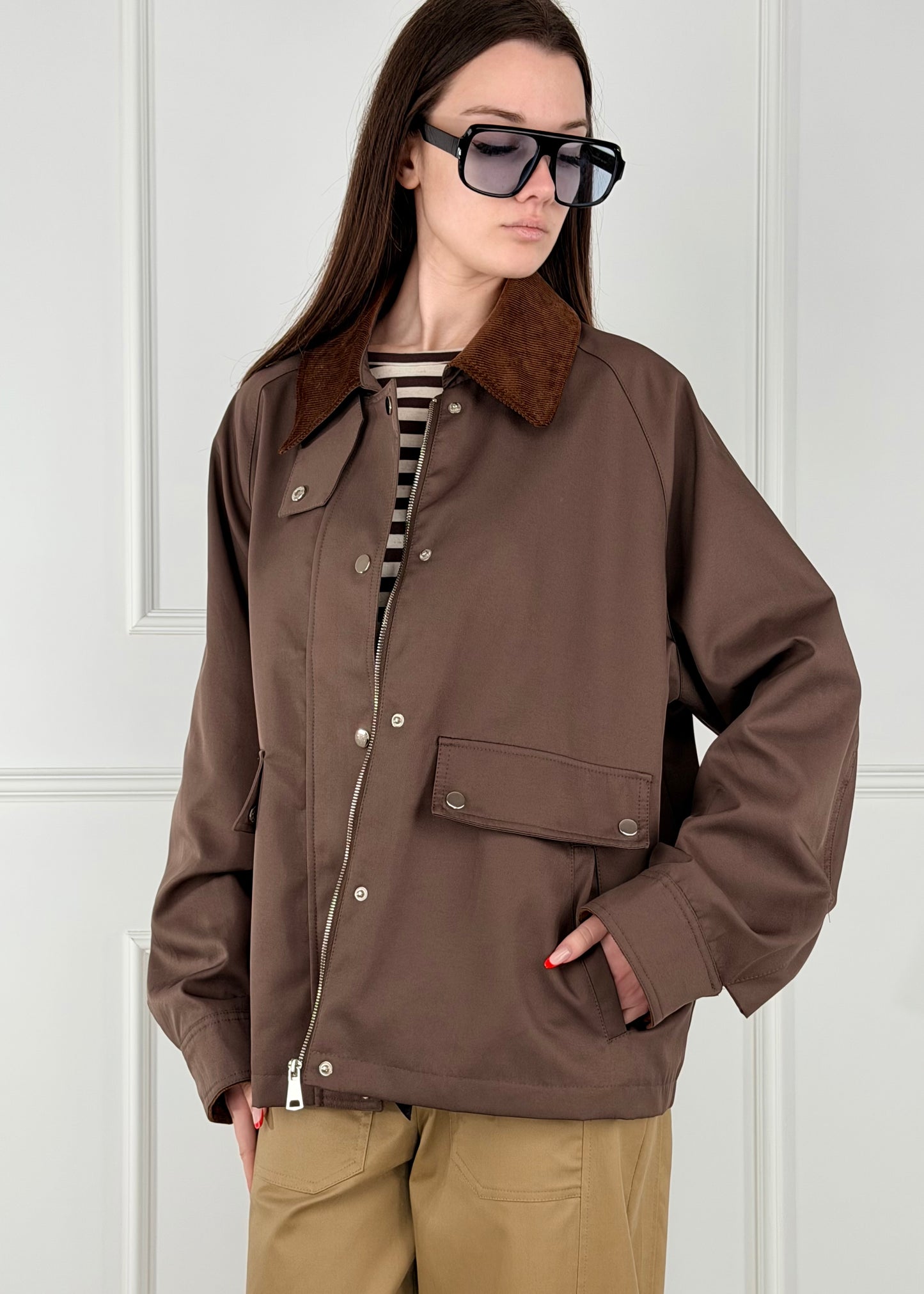 D259222 - BREND GIACCONE DETTAGLI IN VELLUTO