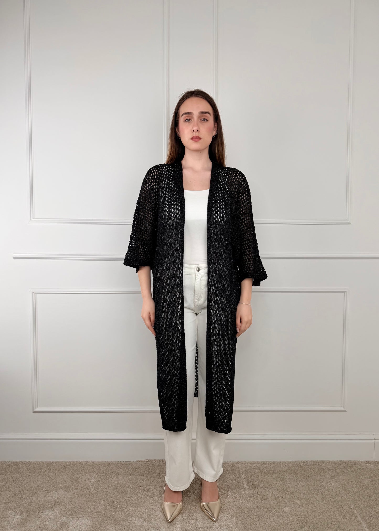 Y22159 - KIMONO CON FILO DI LUREX