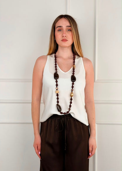 CLN • COLLANA TESSUTO E PIETRE