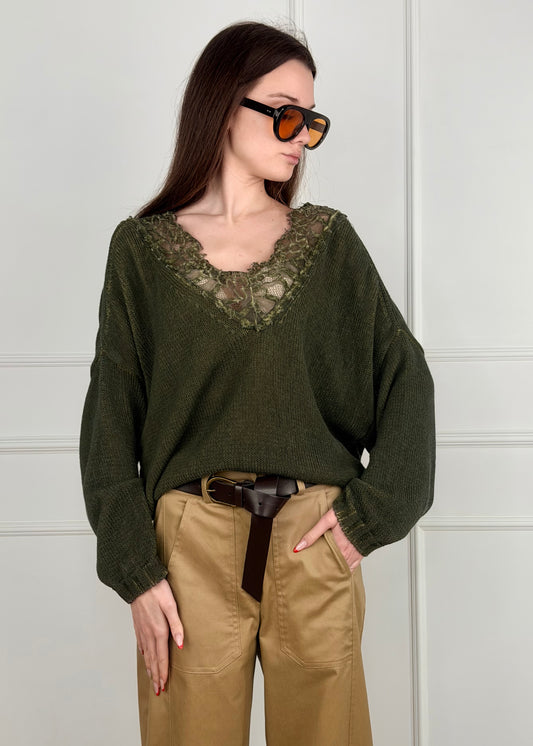 PA5529 - TENSIONE IN MAGLIA CON PIZZO