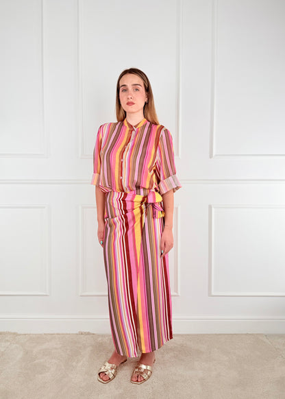 PE260406 - TENSIONE IN CAMICIA RIGA MULTICOLOR IN MUSSOLA DI COTONE