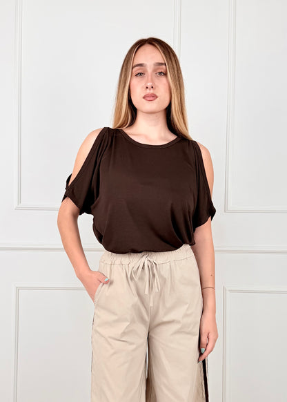 26034 - MAGLIA CUT OUT IN JERSEY DI VISCOSA
