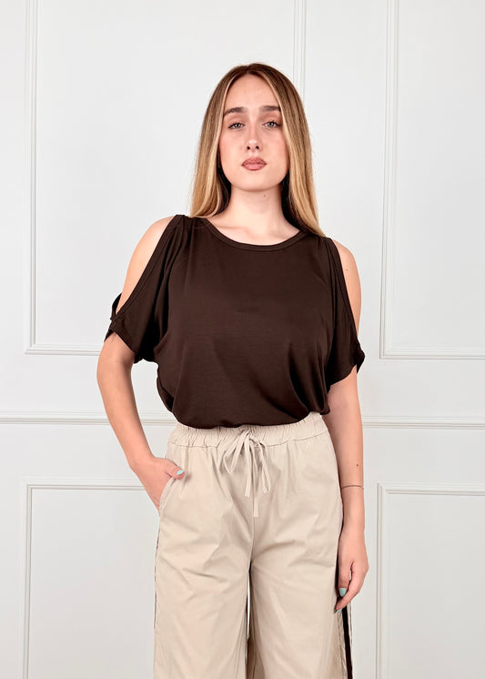 26034 - MAGLIA CUT OUT IN JERSEY DI VISCOSA