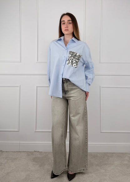 PE260048U - TENSIONE IN CAMICIA TASCA PAILLETTES