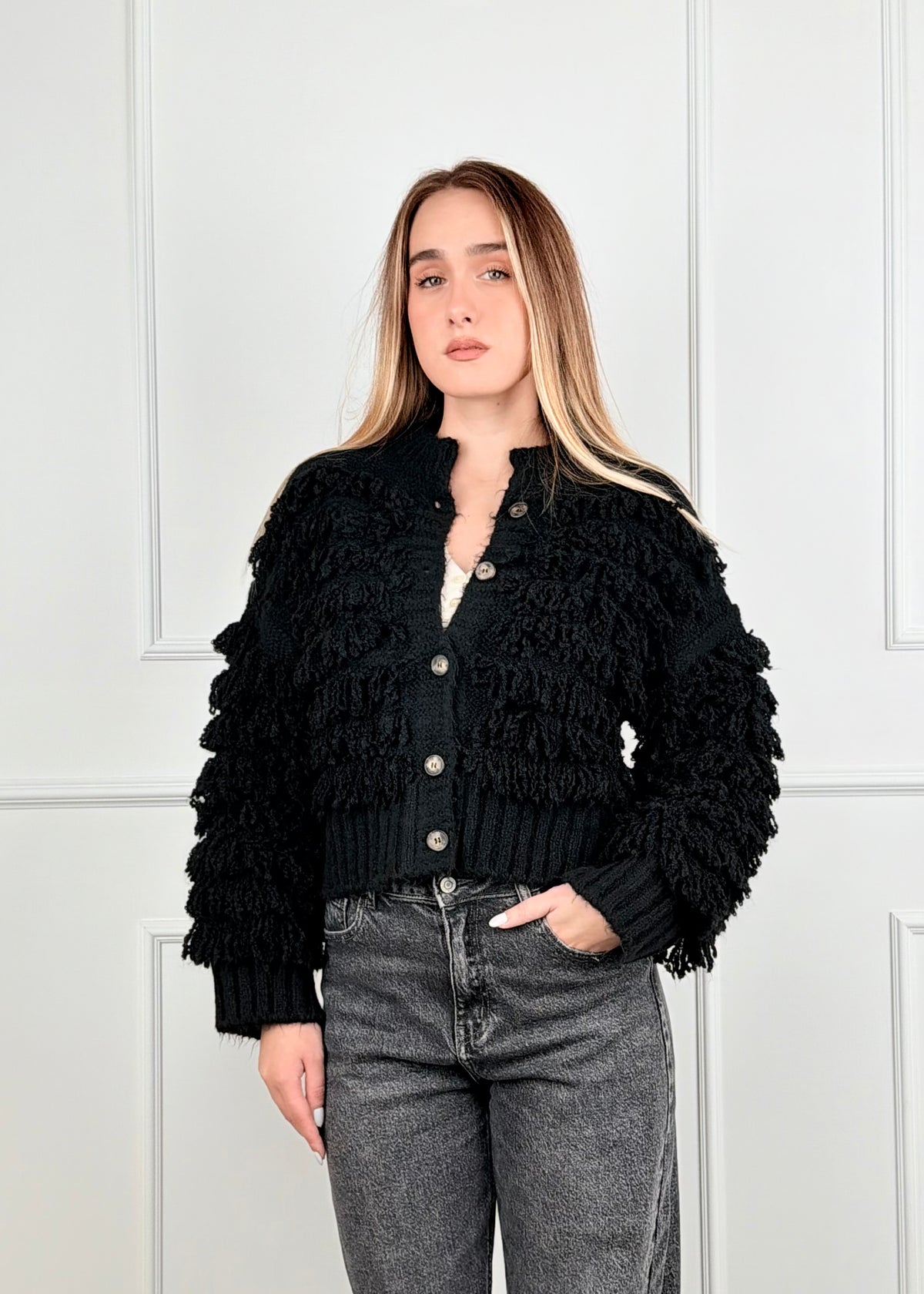 B76613089 - CARDIGAN FRANGE BREND