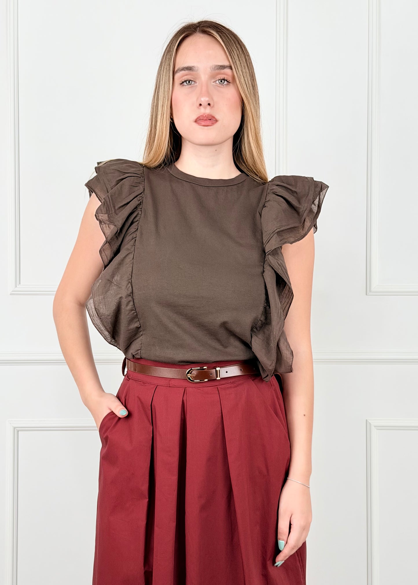 T10373 -  T-SHIRT CON ROUCHES