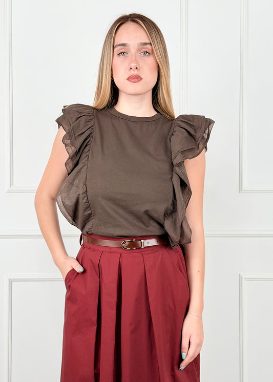 T10373 -  T-SHIRT CON ROUCHES