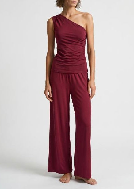 F63953 - BREND PANTALONE PALAZZO IN JERSEY DI VISCOSA