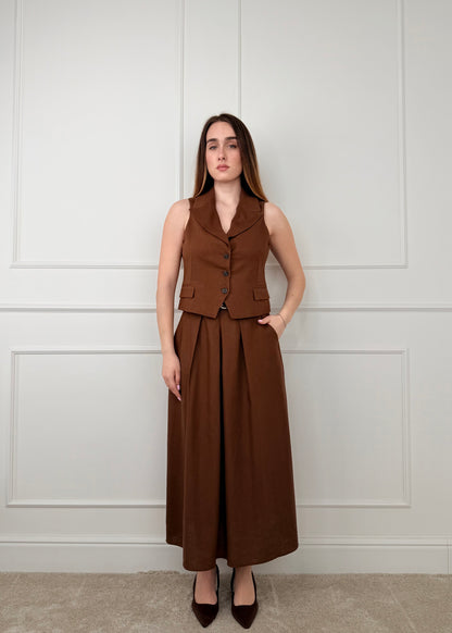 U19153 - BREND GILET MISTO LINO E VISCOSA