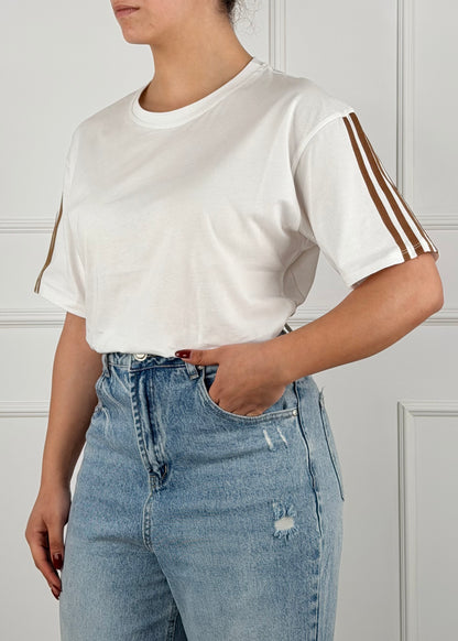 H5232B - BREND T-SHIRT CON BANDE.