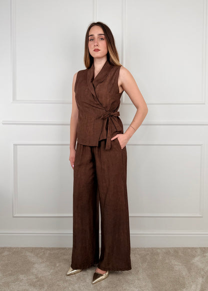 5957 - COMPLETO PANTALONE E GILET CHIUSURA A PORTAFOGLIO