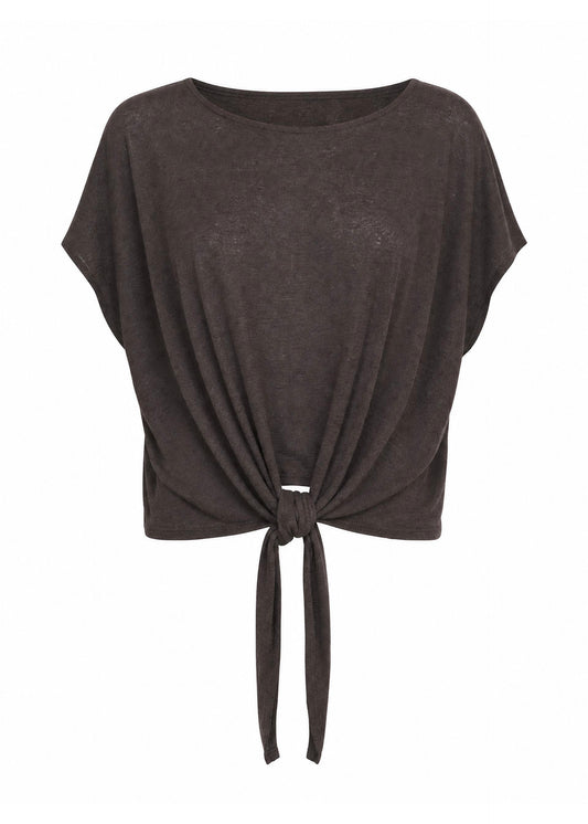 B3285L - BREND T-SHIRT IN LINO CON NODO