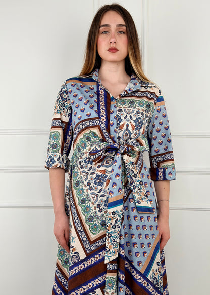 H4885C12 - ABITO CON FIOCCO FANTASIA PATCHWORK