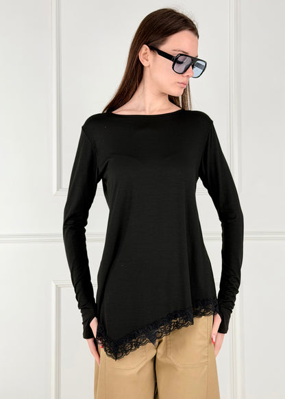 OG99825 - MY-D MAGLIA IN JERSEY DI VISCOSA CON PIZZO