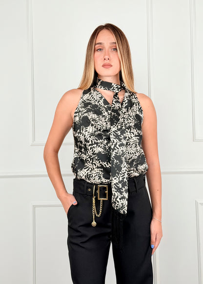 60038WF • TOP STAMPA ASTRATTA CON FUSCIACCA GIORGIA