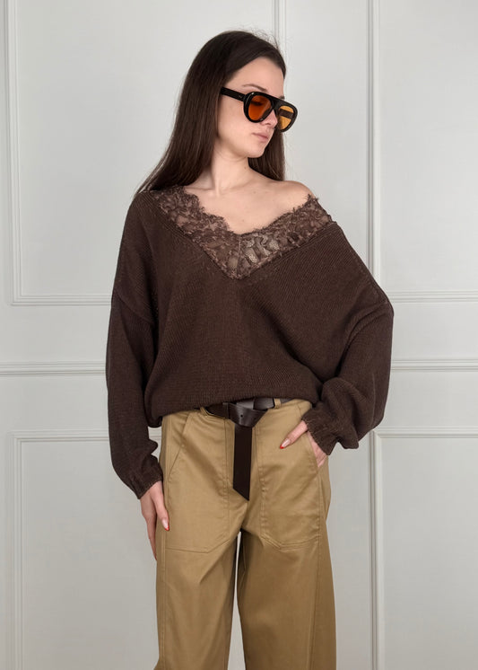 PA5529 - TENSIONE IN MAGLIA CON PIZZO