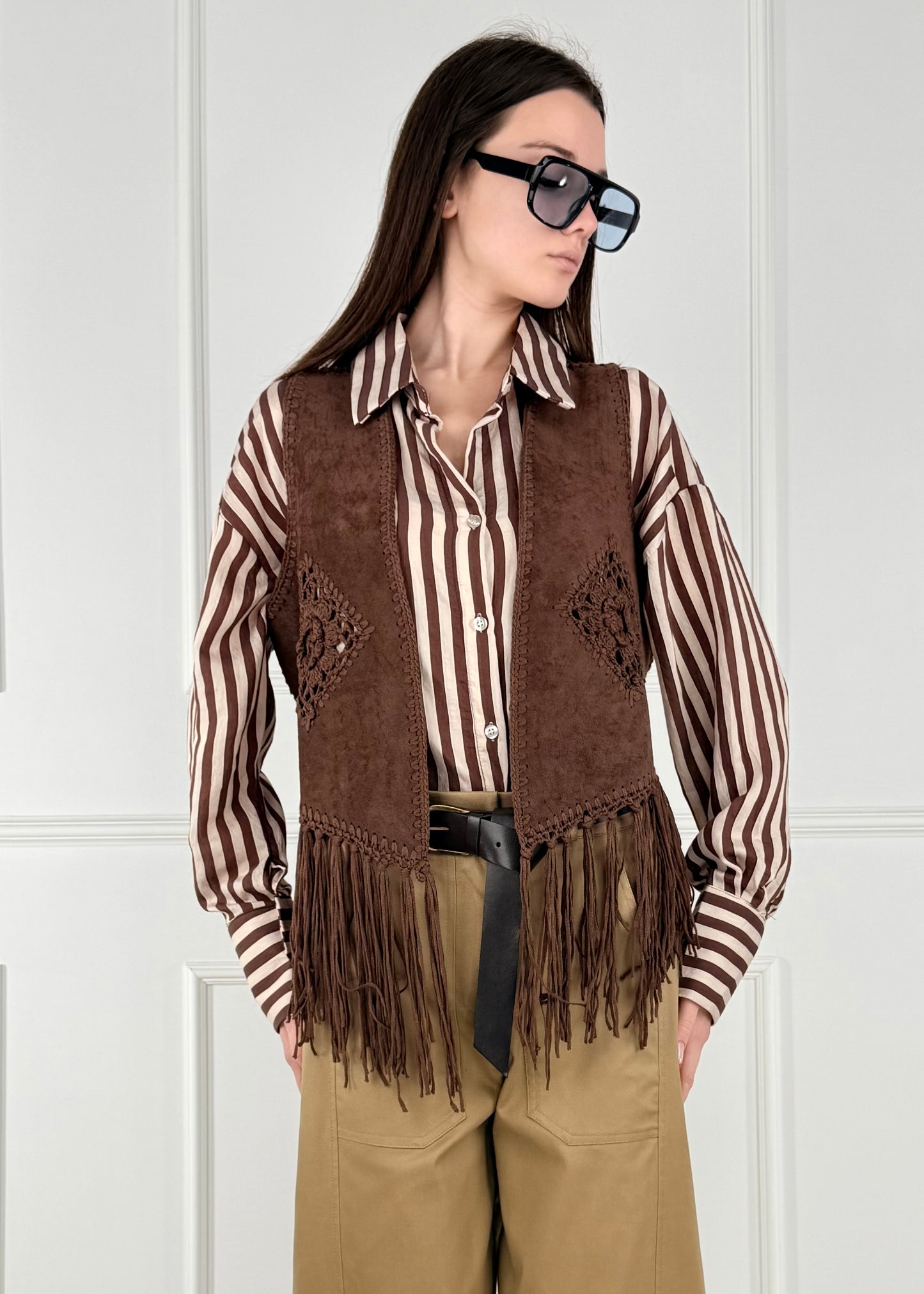 GI50101 - GILET CON FRANGE