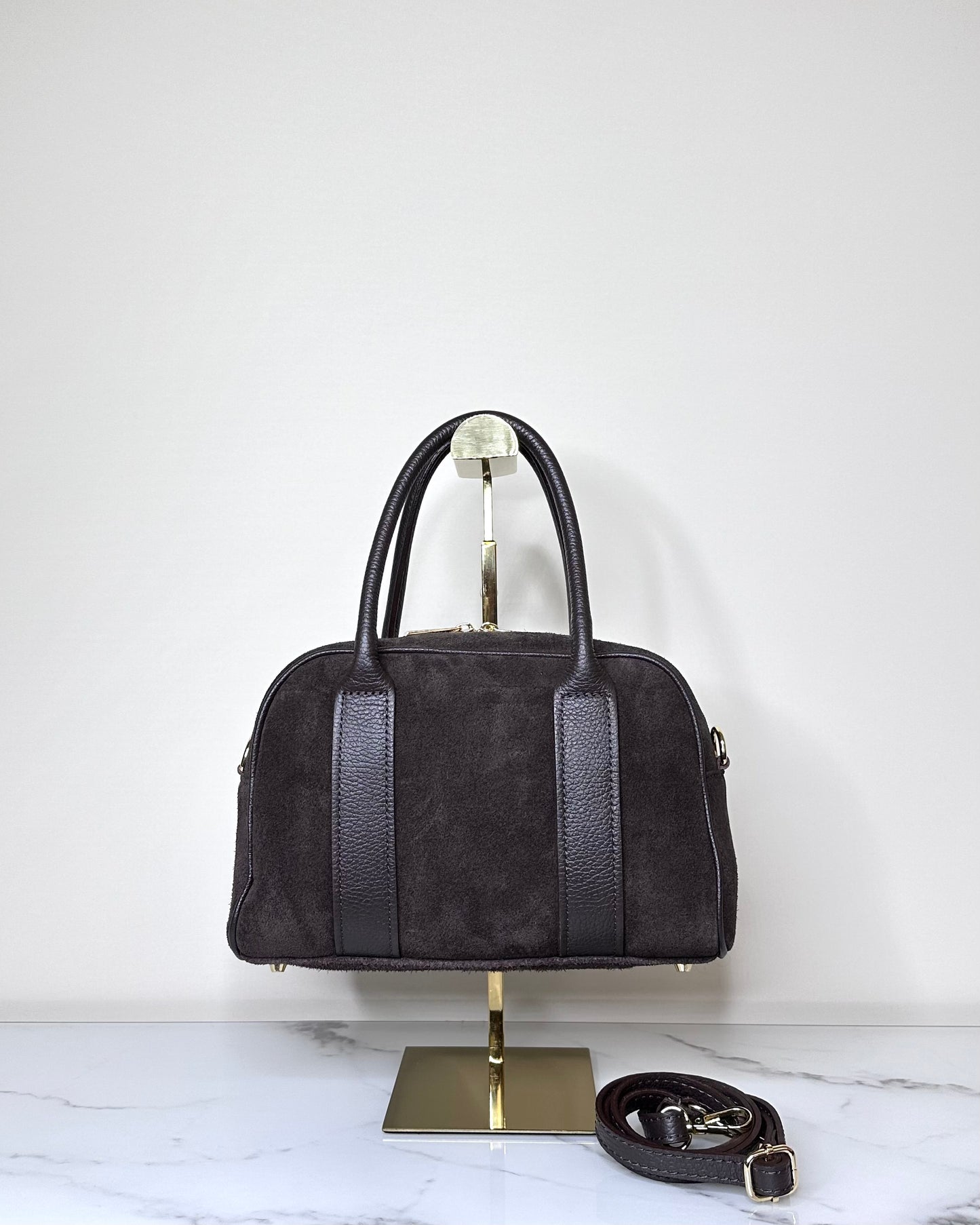 BRS5467 BORSA BAULETTO VERA PELLE SCAMOSCIATA