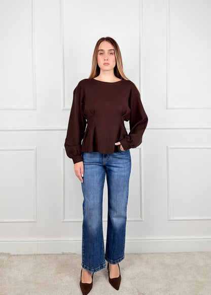 M5747L MAGLIA CON CORSETTO STRINGATO REGOLABILE SUL RETRO