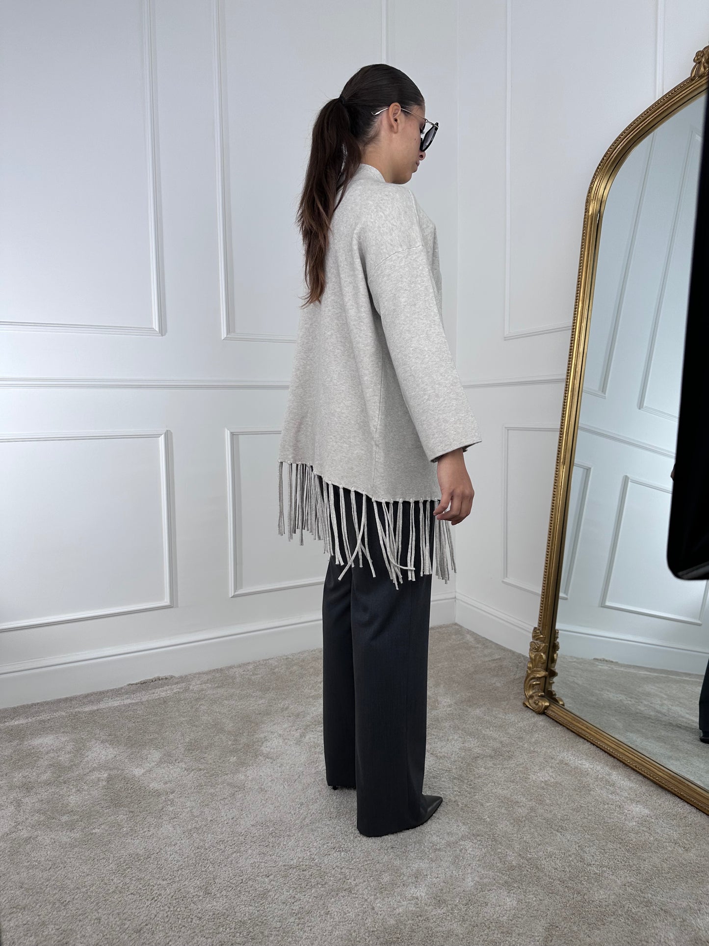 DL7296 MANTELLA/CARDIGAN CON FRANGE