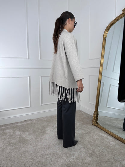 DL7296 MANTELLA/CARDIGAN CON FRANGE