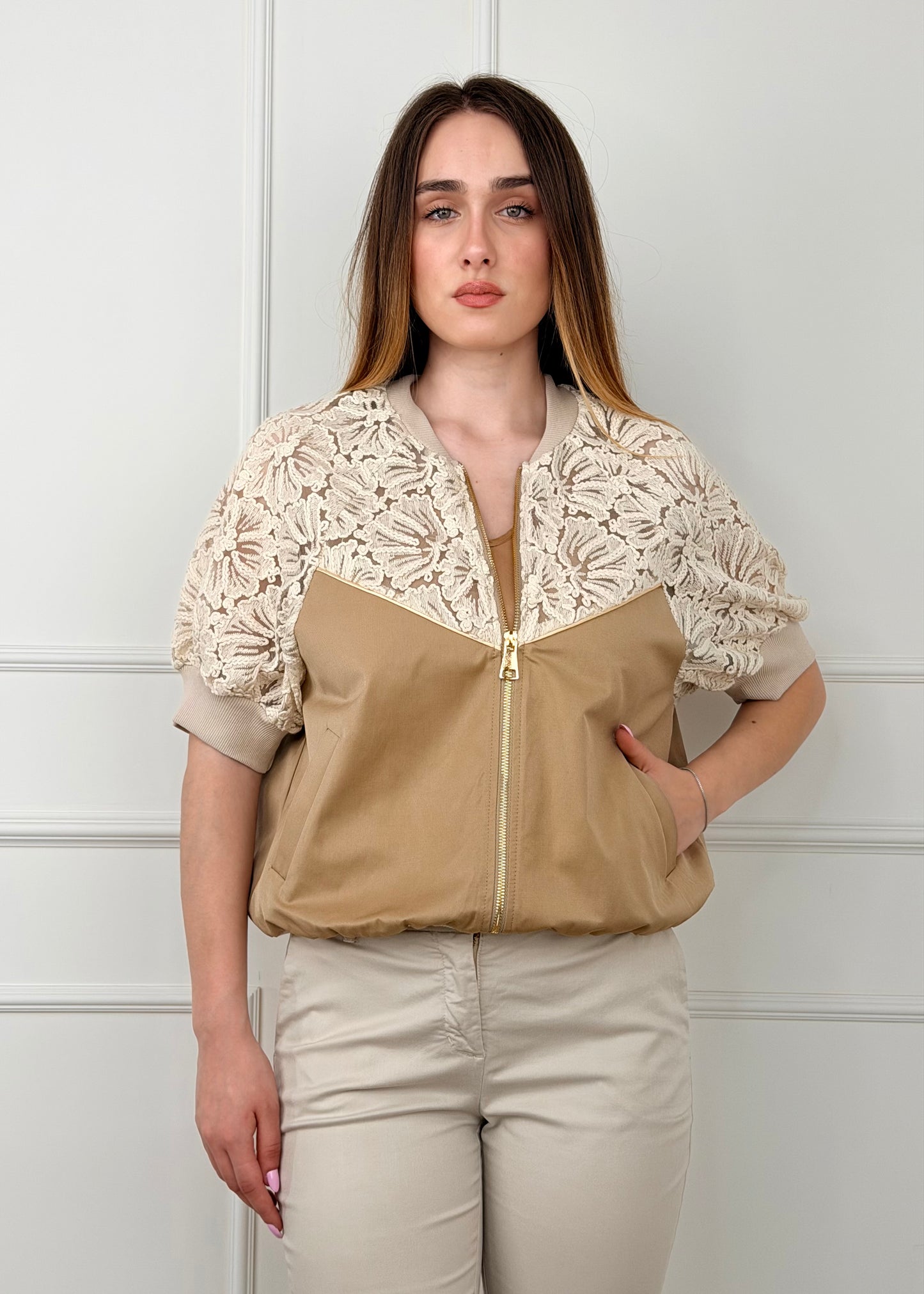 F60198 - BOMBER MEZZA MANICA