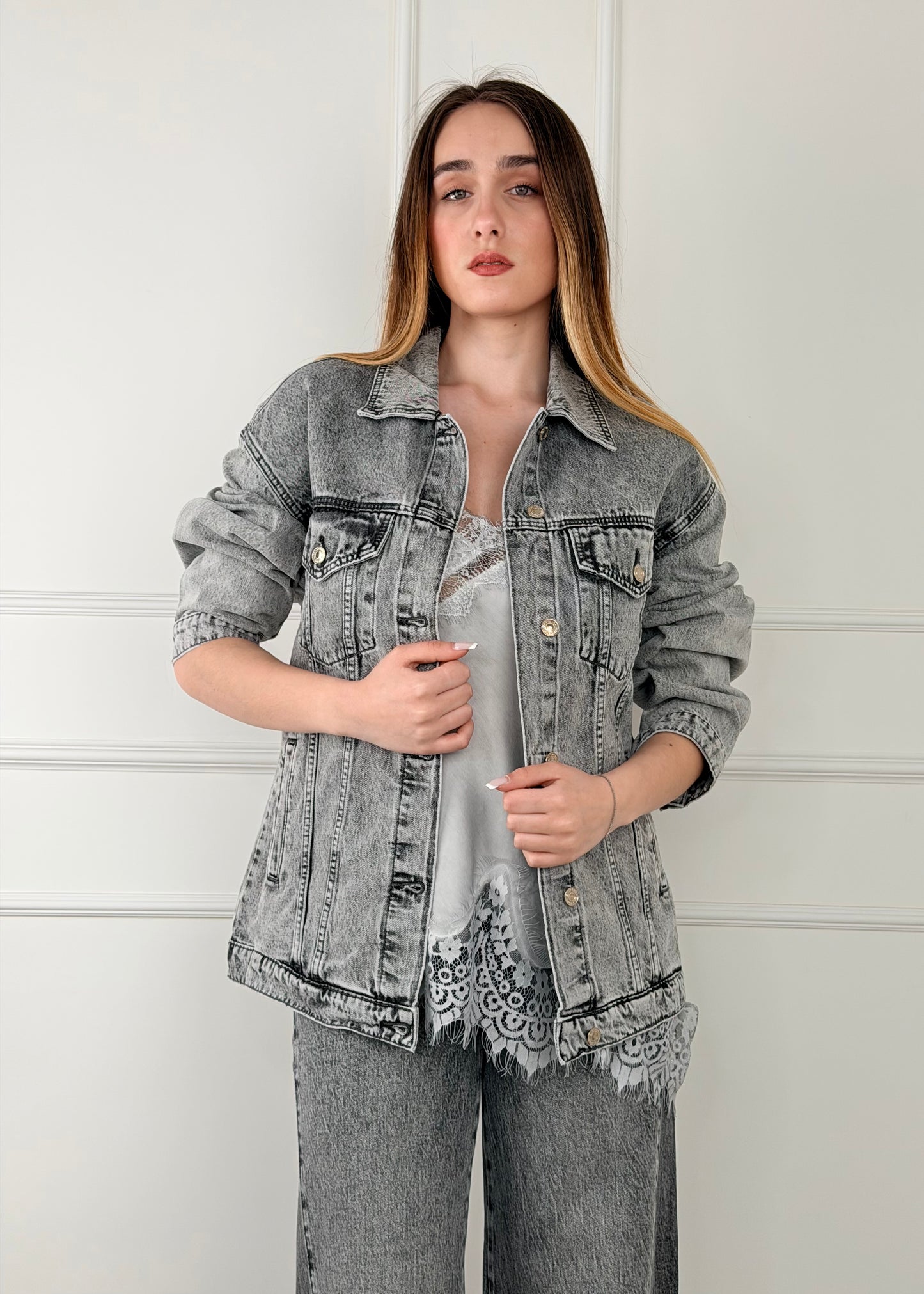 6167 - GIUBBOTTO IN DENIM LUNGO